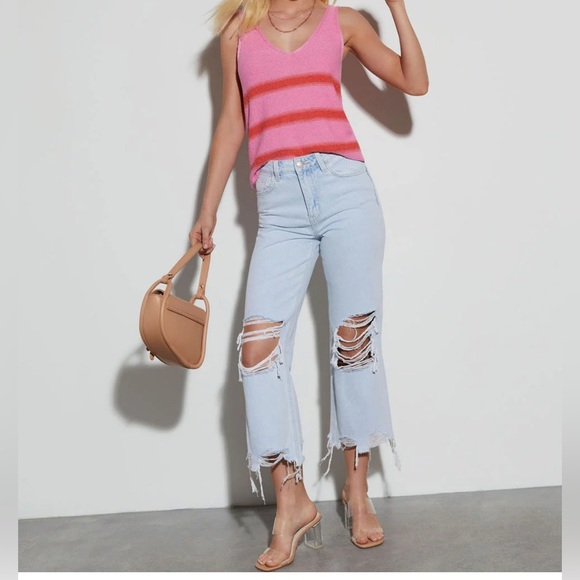 Promesa Arthur Knit Cotton Blend Striped Tank Size Medium - Picture 2 of 7